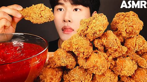 asmr fried chicken|youtube mukbang eating fried chicken.